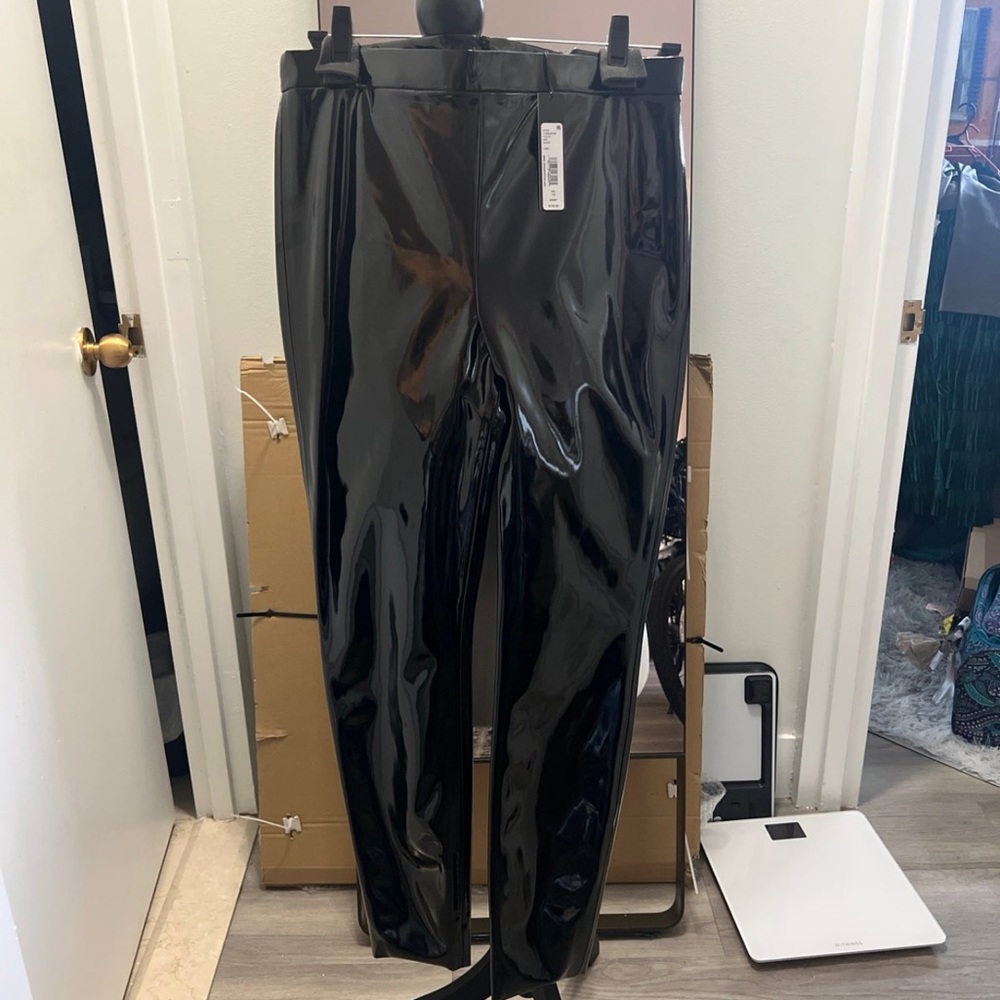 NWT Alice and Olivia latex leather pants